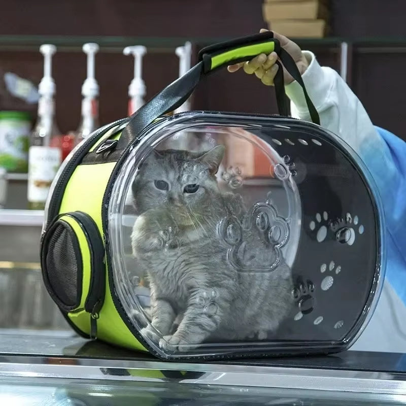 Carrier for Cat Portable Foldable Cat Shoulder Bag Dogs Transparent Breathable Cat Small Dog Carrying Bag Pet Handbag