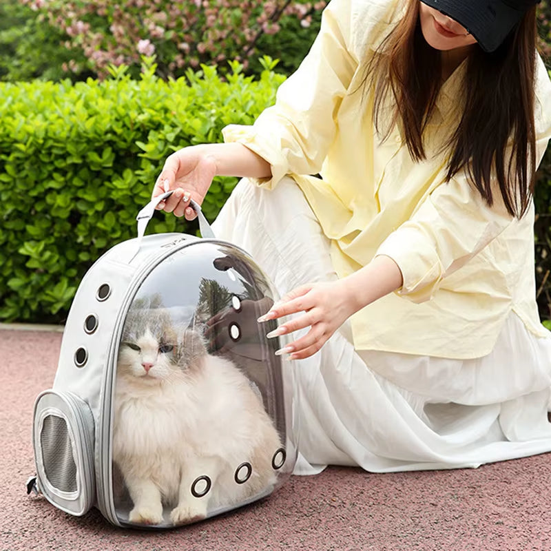 Pet Cat Backpack Bubble Space Capsule Dog Backpack Small Pet Dog Backpack Suitable for Outdoor Travel Hiking Pet Backpack